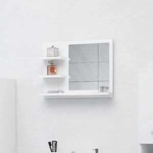 vidaXL Bathroom Mirror White and Sonoma Oak 23.6undefinedx4.1undefinedx17.7undefined Chipboard