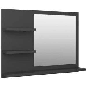 vidaXL Bathroom Mirror Gray 23.6″x4.1″x17.7″ Chipboard