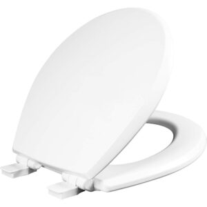 Mayfair 847SLOW 000 Kendall Slow-Close, Removable Enameled Wood Toilet Seat that will Never Loosen, 1 Pack – ROUND – Premium Hinge, White