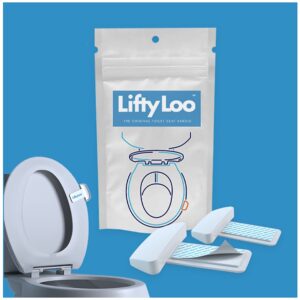 Lifty Loo Toilet Seat Handle & Lid Lifter – 2 Pack. Lift More. Less Mess. (White)