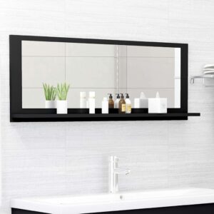 Jinxuny Bathroom Mirror Black 39.4″x4.1″x14.6″ Chipboard