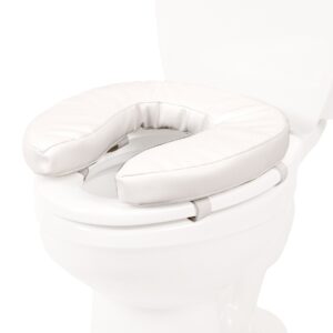 PCP Raised Toilet Seat Cushion, 2″ High Padded Comfort Support, Universal Fit, Portable with Adjustable Fastening Straps