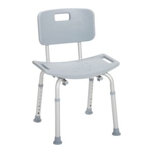 Drive Medical RTL12202KDR Bathroom Safety Shower Tub Bench Chair with Back, Grey