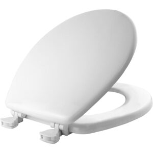 Mayfair Molded Wood Toilet Seat with Easy-Clean & Change Hinges, Round, White, 44ECA 000